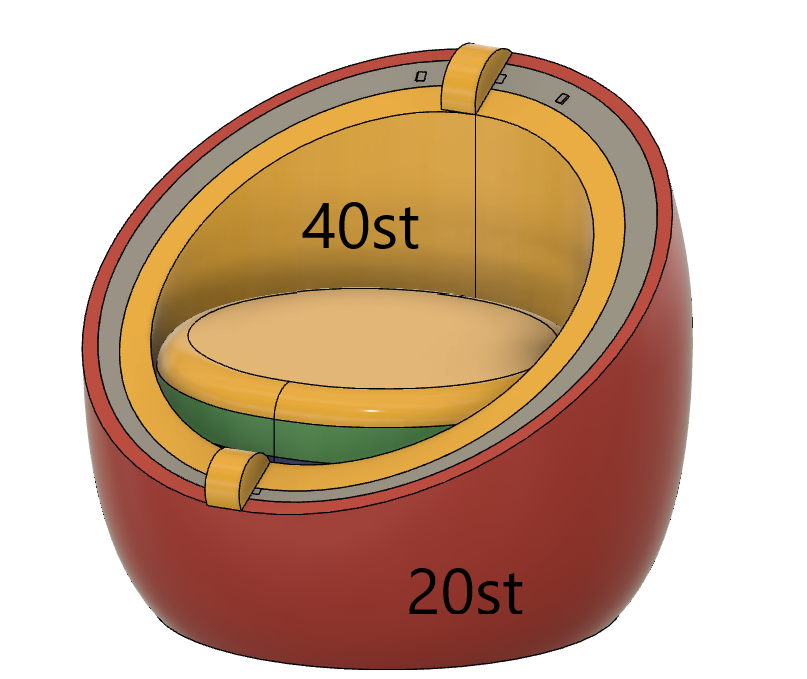 Armchair 01 foam layer diagram